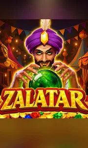 Zalatar slot game by Endorphina featuring a mystical fortune teller, crystal ball, Hold & Win jackpots and magical adventure theme